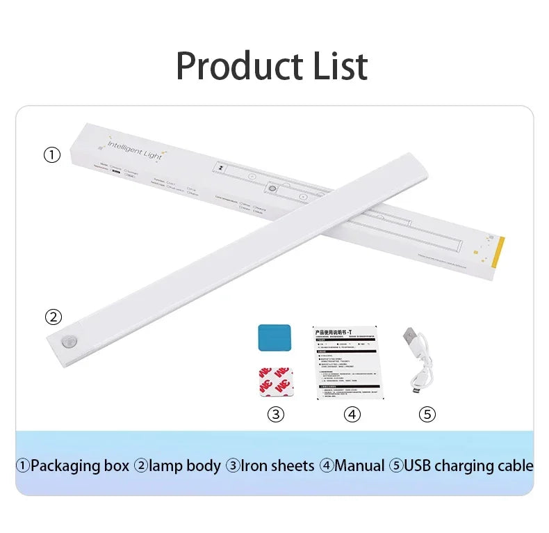 Barre LED à Détecteur de Mouvement – Rechargeable & Sans Fil