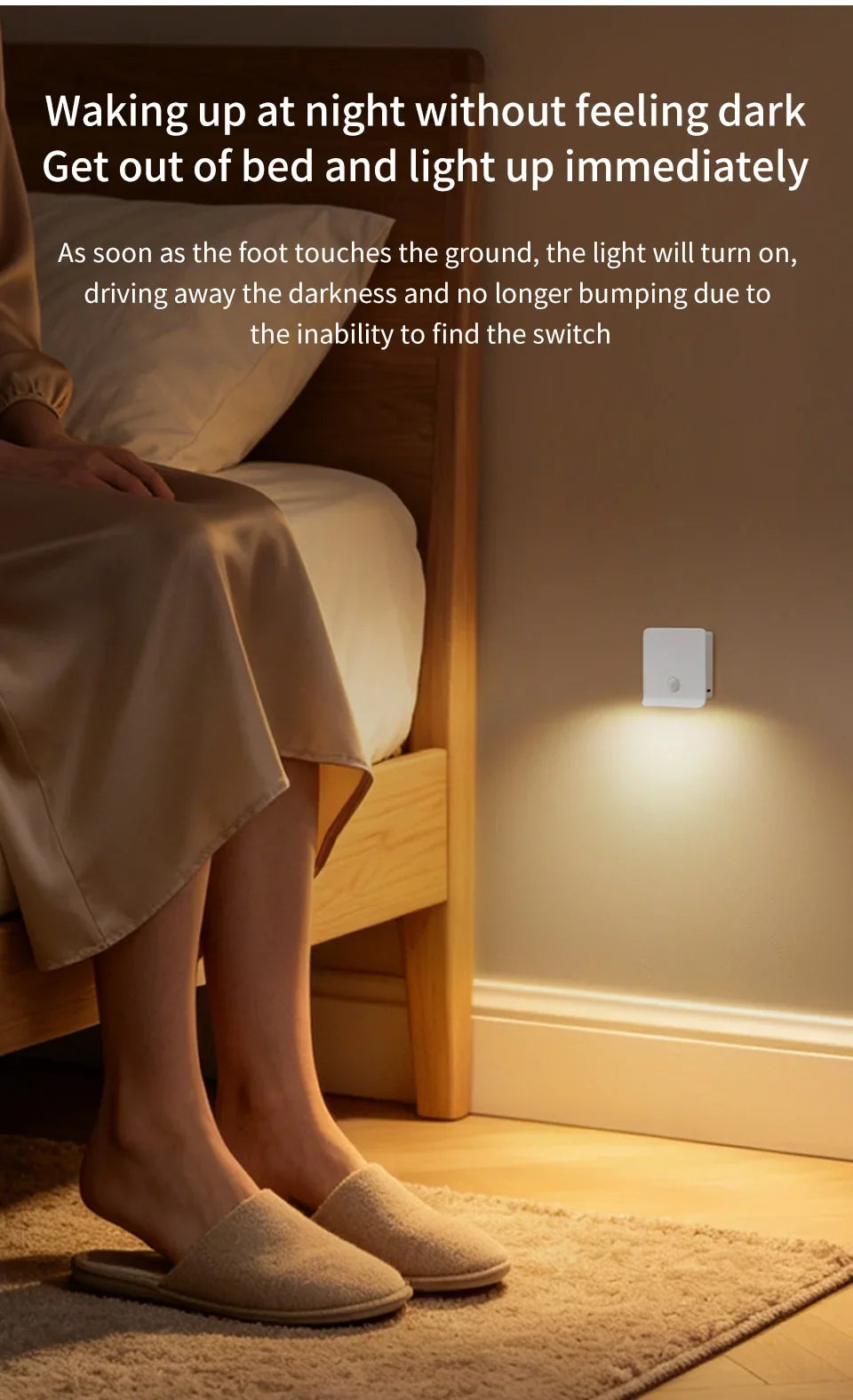 Veilleuse LED à Détecteur de Mouvement – Rechargeable USB-C