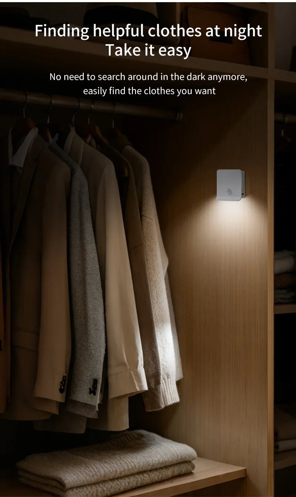 Veilleuse LED à Détecteur de Mouvement – Rechargeable USB-C