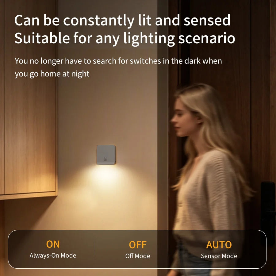 Veilleuse LED à Détecteur de Mouvement – Rechargeable USB-C